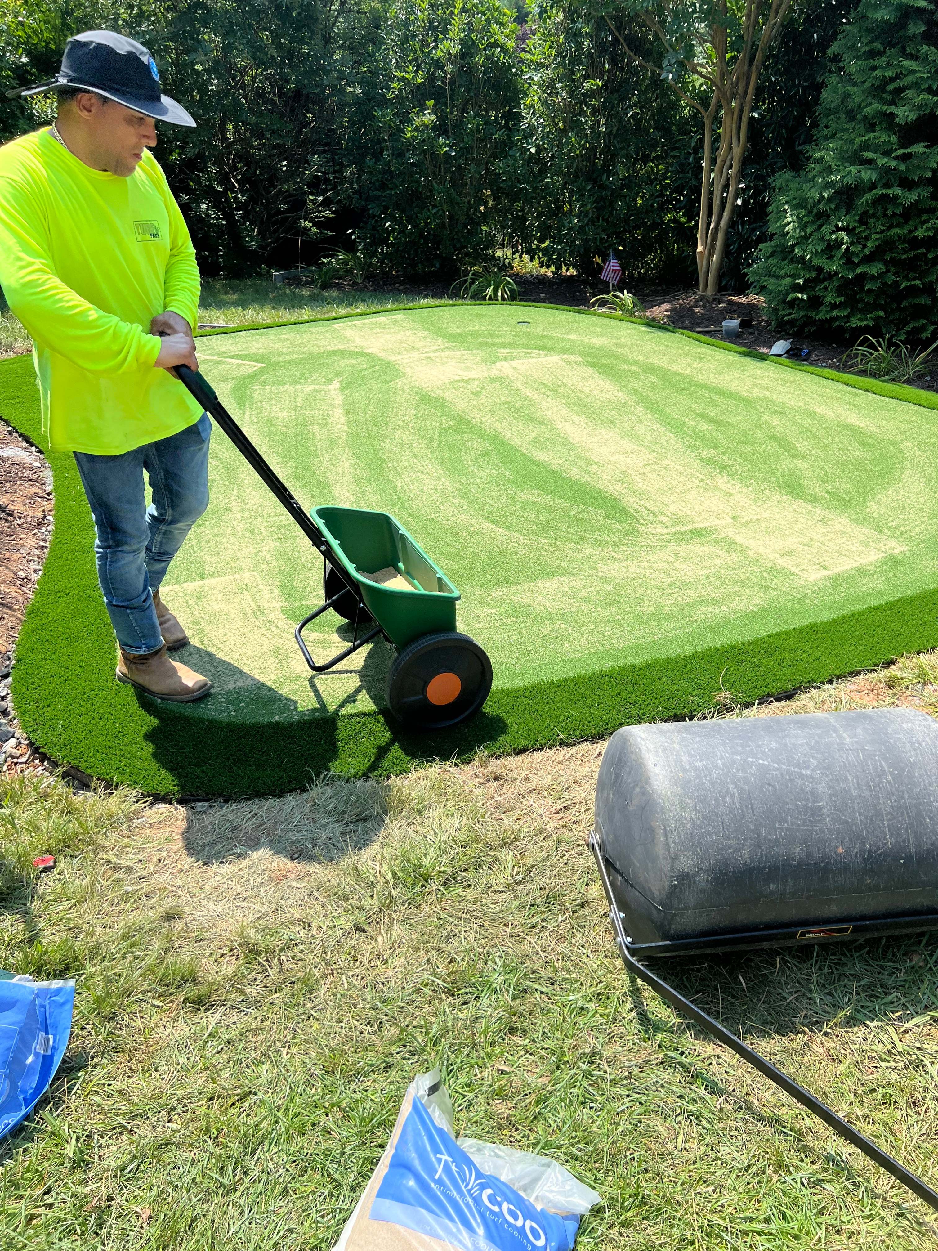 Professional general artificial turf installation by Atlantic Turf Specialists crew